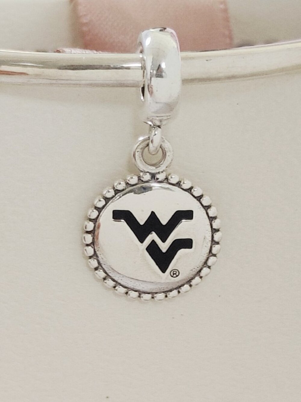 Pandora West Virginia University Dangle School Charm S925 Silver Pendant